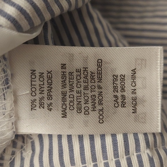 DALIA Seersucker Pinstriped Cropped Mid Rise Pants - Picture 11 of 11